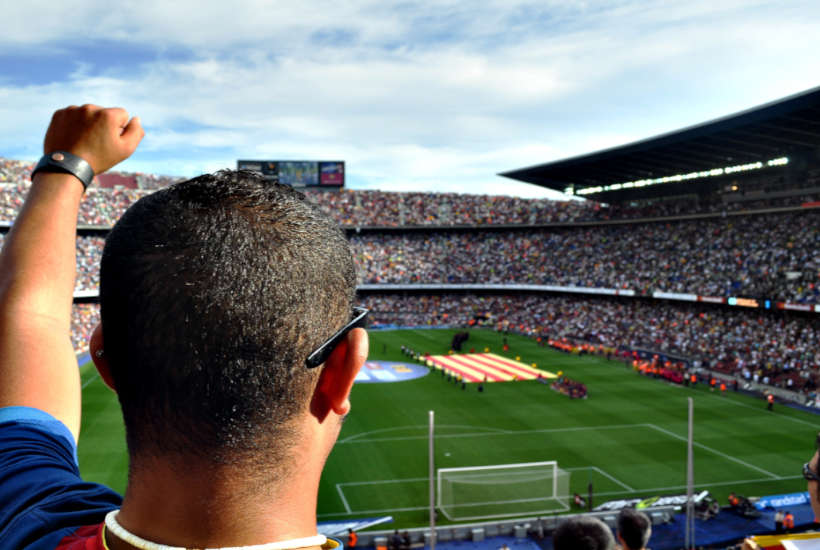 En el estadio de fútbol