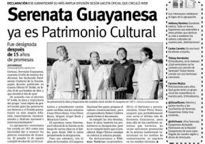 Serenata Guayanesa Patrimonio Cultural de Venezuela