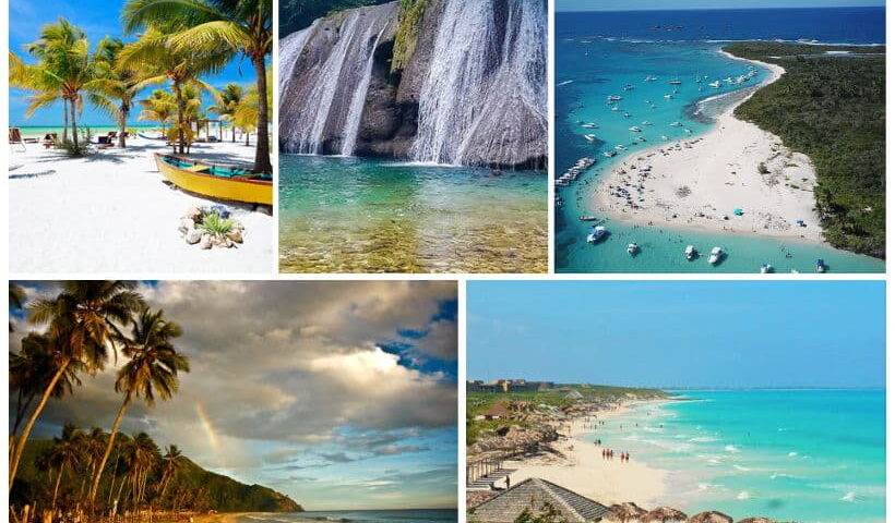 Collage de paraísos pcos conocidos en el Caribe